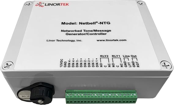 Netbell-NTG Network PA System Controller - Add Break Time Alarm Bell and Emergency Notification Function to Your Warehouse, School, Industrial Public Address (PA) or Paging System