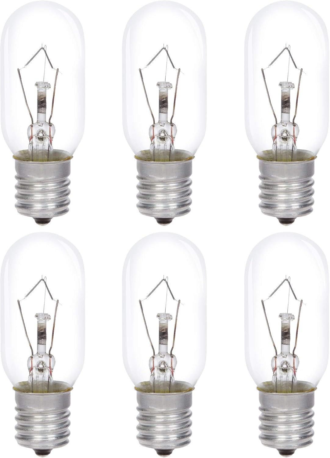 Simba Lighting Microwave Appliance Light Bulb T8 40W 6 Pack Incandescent with E17 Intermediate Screw Base for Ovens, Under Hood, Stove Top, Range, 110V 120V 125V 130V, Dimmable, 2700K Warm White