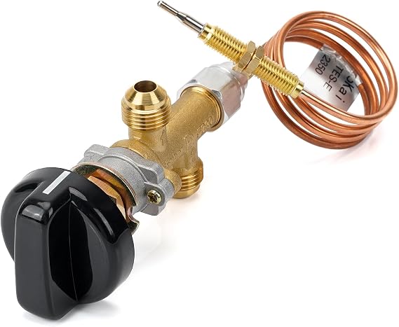 Stanbroil Low Pressure Propane Gas Flame Failure Safety Control Valve Kit | Fits Gas Fireplace, Fire Pit, Heater, Main Control Valve in & out with 3/8 Male Flare Thread, Max Btu Rating: 50000