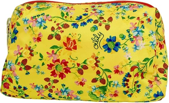 Women's Easy to use and Cute Small Floral Soft Pouch, Yellow, 19x12x6cm(xx