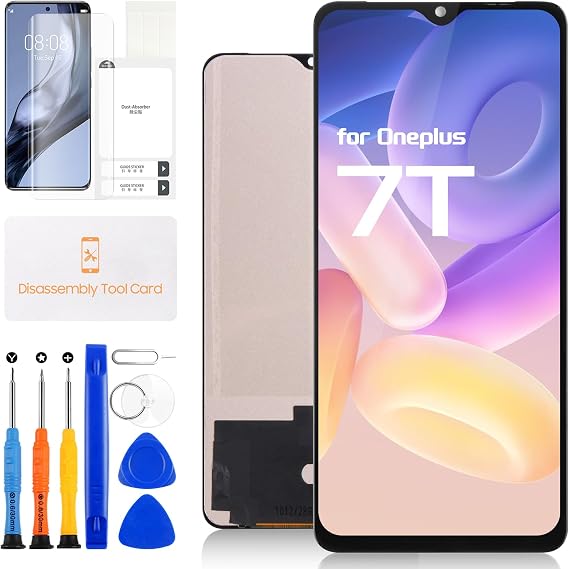 for Oneplus 7T Screen Replacement for One Plus 7T LCD Display 1+7T Digitizer HD1900,HD1907,HD1905 Screen Touch Assembly with Repair Kits(No Figerprint Function,Incell)