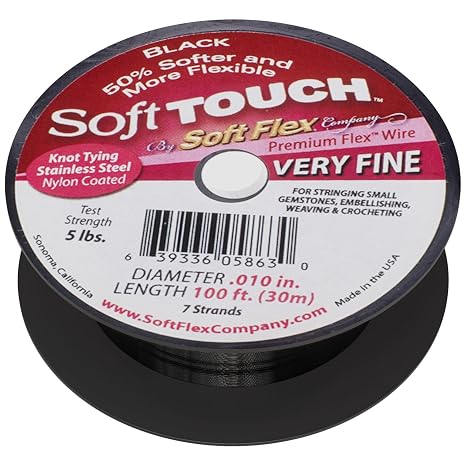 Soft Flex Kink Resistant Beading Wire - Very Fine 0.10 Diameter - Jewelry Making Bead Wire - 100 Ft