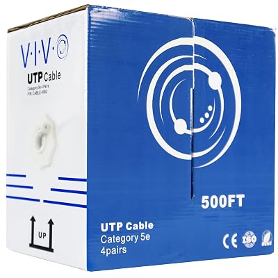 VIVO 500ft Bulk Cat5e Wire, CCA Ethernet Cable, 24 AWG, UTP Pull Box, LAN Network, Gray, CABLE-V002