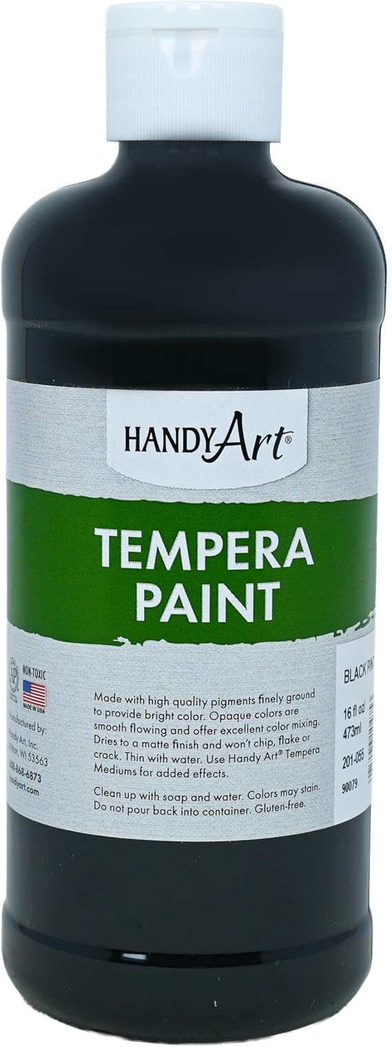 Handy Art Tempera 16 ounce, Black