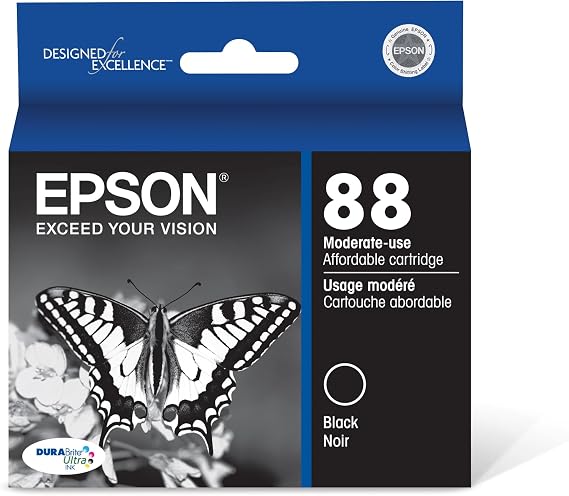 Epson 88 DURABrite Ultra Ink Black Cartridge ForCX-4400, 4450, 7400, 7450 ; N-10, 11; NX-100, 105, 110, 115, 200, 215, 300, 305, 400, 415