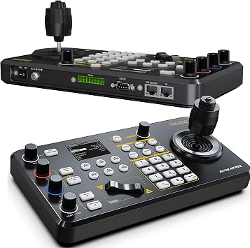 AVMATRIX IP & Serial PTZ-Camera-Controller PoE NDI PTZ Controller Keyboard with 4D Joystick for Live Streaming, PTZ Network Keyboard Visca PELCO D/P RS232 RS485 LCD Screen PKC3000