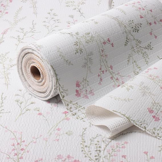Floral Drawer and Shelf Liner for Cabinets Non-Adhesive | Strong Non-Slip Flower Shelf Cabinet Drawer Liners for Kitchen,Table,Bookshelves,Waterproof Cupboard Liners,12IN x 10FT