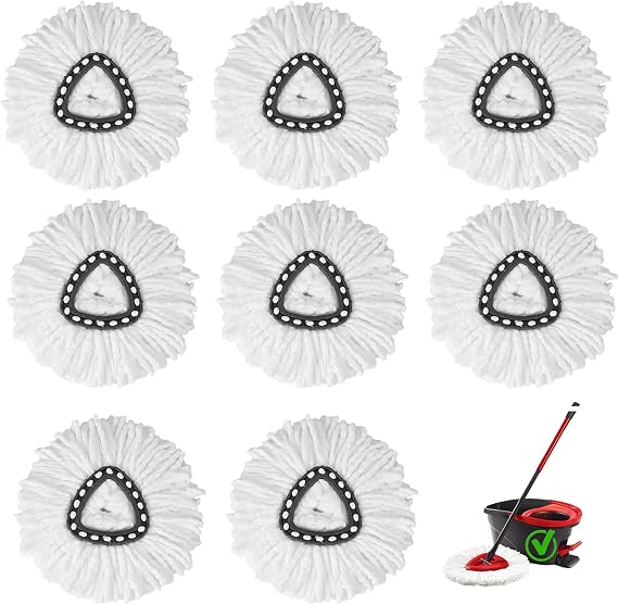 8PCS Mop Head Replacements,Machine Washable, Efficient Pet Hair Removal