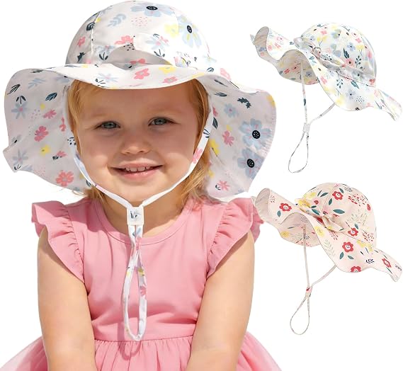 FURTALK Baby Sun Hat Toddler Beach Hats with UPF 50+ Sun Protection Wide Brim Girls Bucket Hat