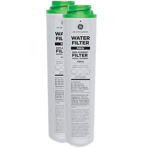 GE Under Sink Water Filter Replacement, Dual Flow, Reduces Sediment, Rust & Other Impurities from Water, Fits GXK255TBN Under Sink Filtration System, Replace Every 6 Months, FQK2J, 2 Filters