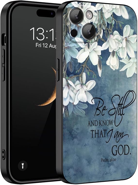 Compatiable for iPhone 12 Mini Case,Designed for iPhone 12 Mini Phone case,Update Full Prtection Camera System,Slim Shockproof Protective Cover,Christian Quotes Bible Verse Psalm 46:10