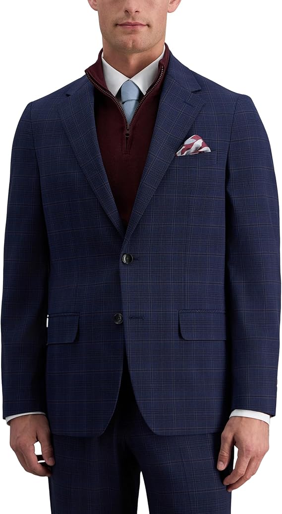 J.M. Haggar Men's Premium Performance Stretch Stria Slim Fit 2-Button Suit Separate Coat