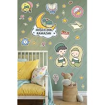 Hoşgeldin Ramazan Sevimli Çocuklar Duvar Sticker Seti, Ramazan Temalı Çocuk Odası Dekorasyon, Kendinden Yapışkanlı, 28 Parça