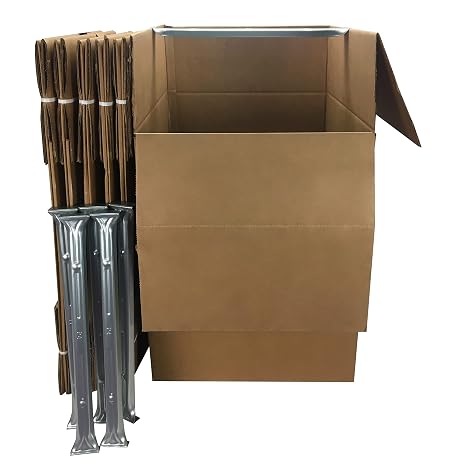 Uboxes "Shorty Space Saving Wardrobe Moving Boxes (Bundle of 6) 20"" x 20"" x 34"" Moving Boxes", corrugated