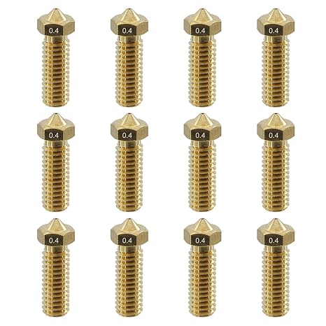 12Pcs Volcano Nozzles 0.4mm, Vyper Nozzles M6 Thread Hotend Extruder Volcano Nozzle Compatible for Artillery Genius, Sidewinder X1, X2, Anycubic Vyper, Anycubic Kobra Plus, Kobra Max 1.75mm Filament,