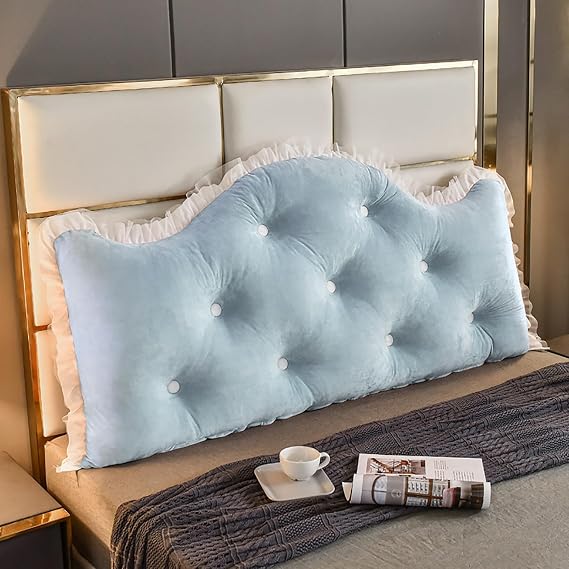 Reading & Bed Rest Pillows Headboard Wedge Backrest Positioning Support Bed Rest Reading Pillows Reading &Amp Bed Rest Pillows Cal King Bed Wedge Pillow for Headboard,Light Blue,23.6in