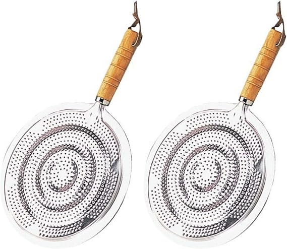 2 Simmer Ring Flame Heat Diffuser with Wooden Handle 2 Pack with Hanging Loop