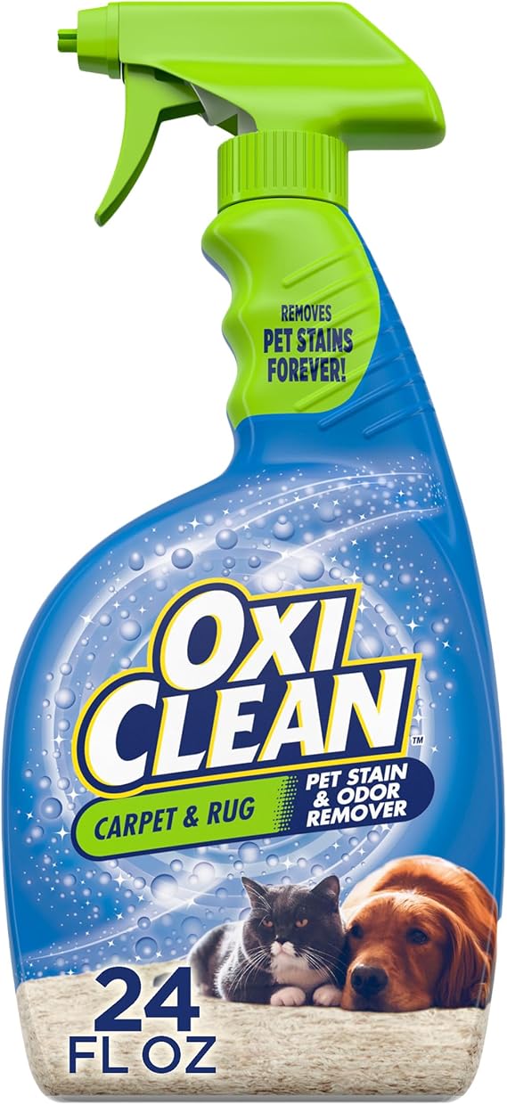 OxiClean Carpet and Rug Cleaner, Pet Stain and Odor Remover Spray, 24 fl oz