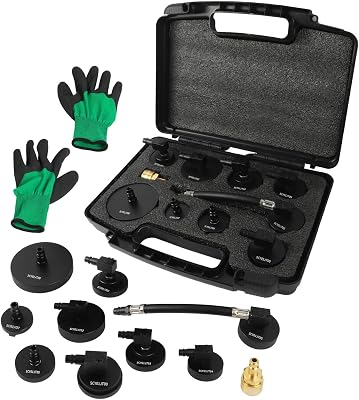 Brake Bleeder Adapter 10-Piece, Master Cylinder Bleeder Cap, Brake Fluid Bleeder Adapter Kit Compatible for Benz BMW Ford VW Honda More