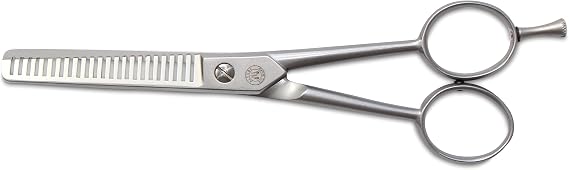 Mars Professional Nickel Plated Steel Thinning Scissors Shears, Double Toothed Blades, 7" Length