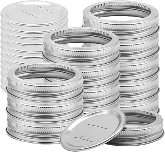 Canning Lids with Rings (12Lids + 12Rings for Wide Mouth Jar)