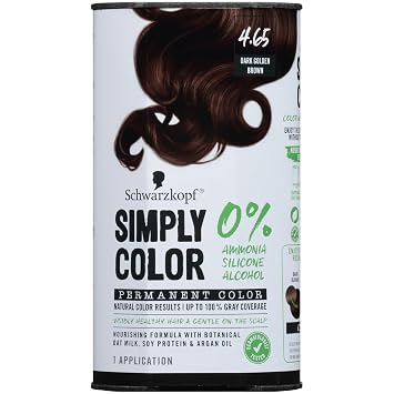 Schwarzkopf Simply Color Permanent Hair Color, 4.65 Dark Golden Brown