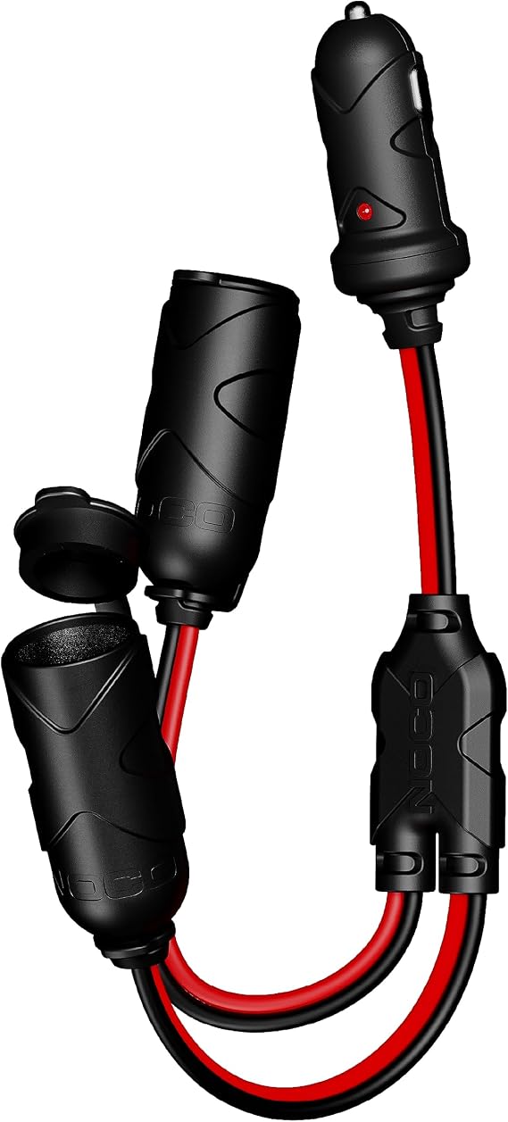 NOCO GC020 12 Volt Plug 2-Way Splitter, Red and Black