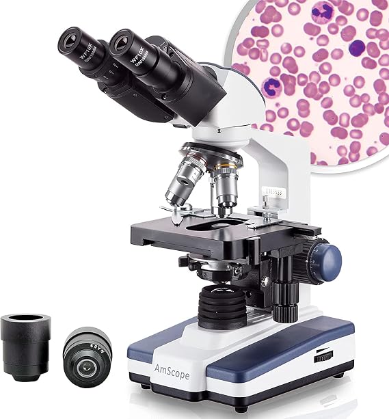 AmScope B120C-DK 2500X Binocular LED Darkfield Microscope with Siedentopf
