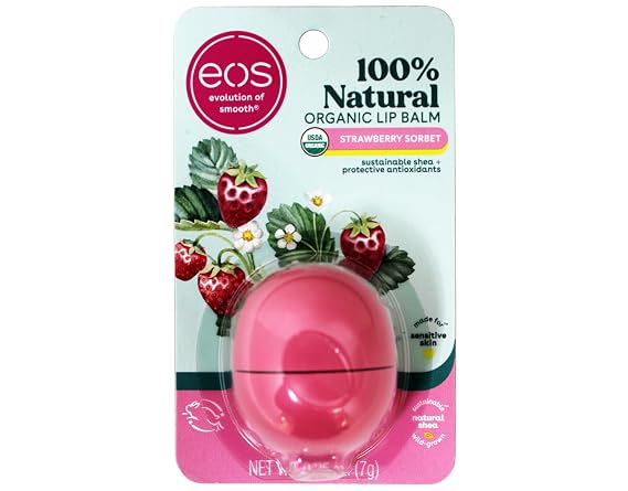 Eos, Lip Balm Strawberry Organic, 0.25 Ounce