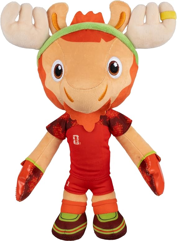 Jazwares FIFA World Cup 2026 Canada 8-Inch Plush - Official MapleTM the Moose Mascot with Red Uniform, Soft Collectible Toy for Fans - Ages 3+