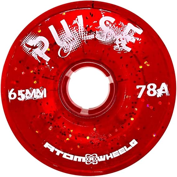 Atom Skates Outdoor Quad Roller Wheels 78A Atom Pulse 65x37 Glitter Red / 2 Packs - 8 Wheels