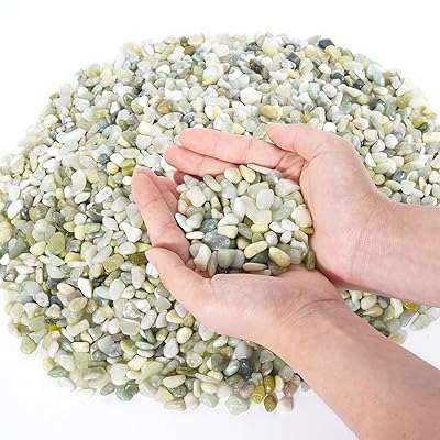 GreatBuddy 2.5-lb Decorative Rocks for Indoor Plants, 38 Jade Pebbles for Planters, Gravel for Succulent, Vases, Bamboo, Garden Landscaping, Crafts, Aquariums, Natural Polished