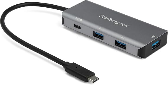 StarTech 4-Port USB-C Hub 10Gbps with 100W PD, TAA, Portable (HB31C3A1CPD3)