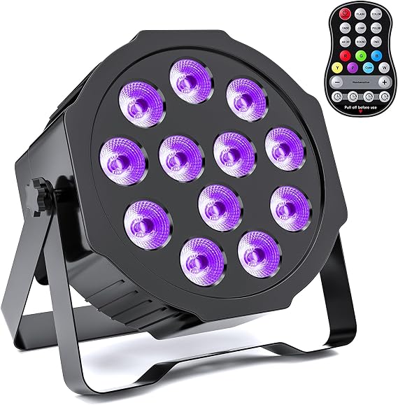 Rechargeable Par Lights Uplights RGBWA+UV 6-in-1 LED Battery Powered Stage Lights with Remote & DMX Control, Sound Activated for Festivals,