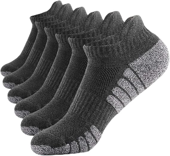 6 Pairs Athletic Ankle Socks Thick Knit Winter Outdoor Fitness Socks