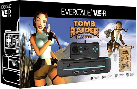 Evercade VS-R Retro Gaming Console with - Includes 1 controller and Tomb Raider 1, 2, and 3