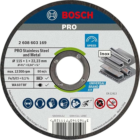 Bosch Professional Cutting Disc Flat Standard For Inox Rapido, 2608603254