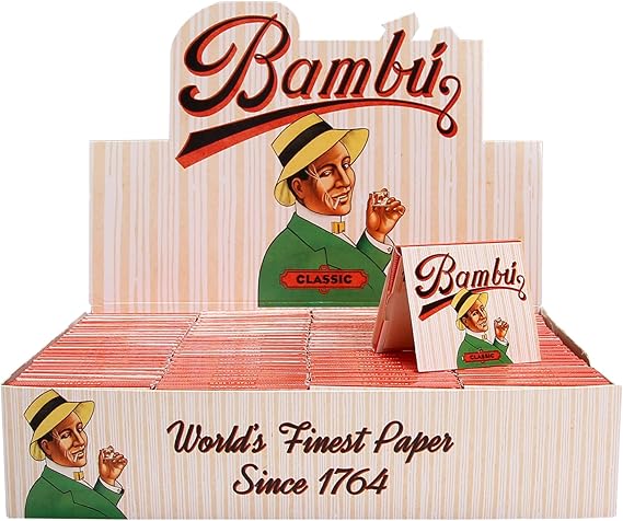 100pc Display - Bambu Classic Regular Rolling Papers