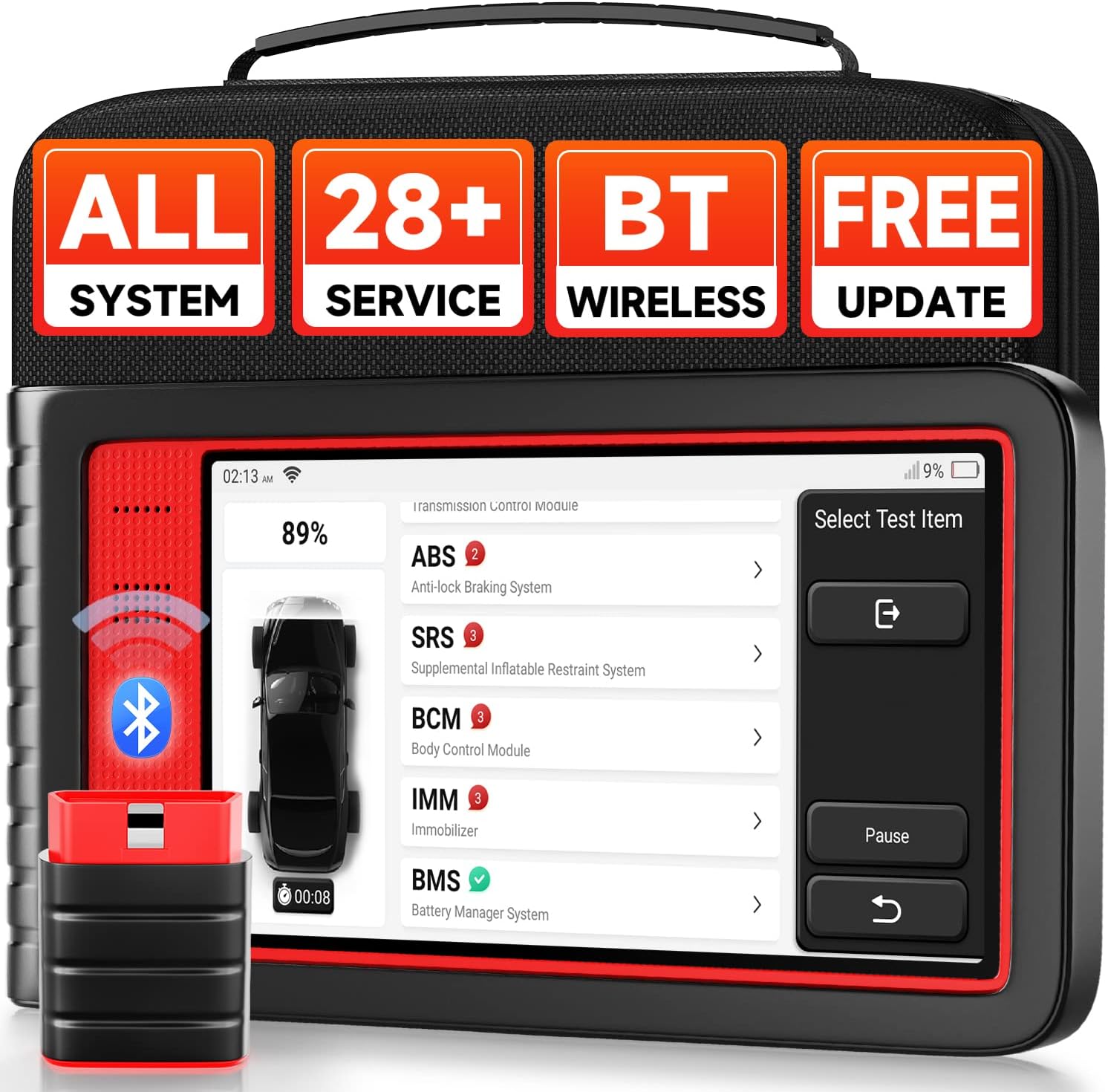 Thinktool Mini Wireless All System Car Diagnostic Scanner for All Car, 28 Service Resets, Lifetime Free Updates, ABS Bleed Scan Tool with Oil Reset EPBSAS, Injector Coding Code Reader Scan Tool