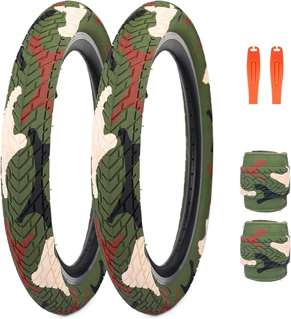 MEGHNA BMX Bike Tire 20 x 2.35 inch 60-406 Tire Foldable Tire Set 20 inch Replacement All-Terrain Tire for BMX Freestyle Kids Bike