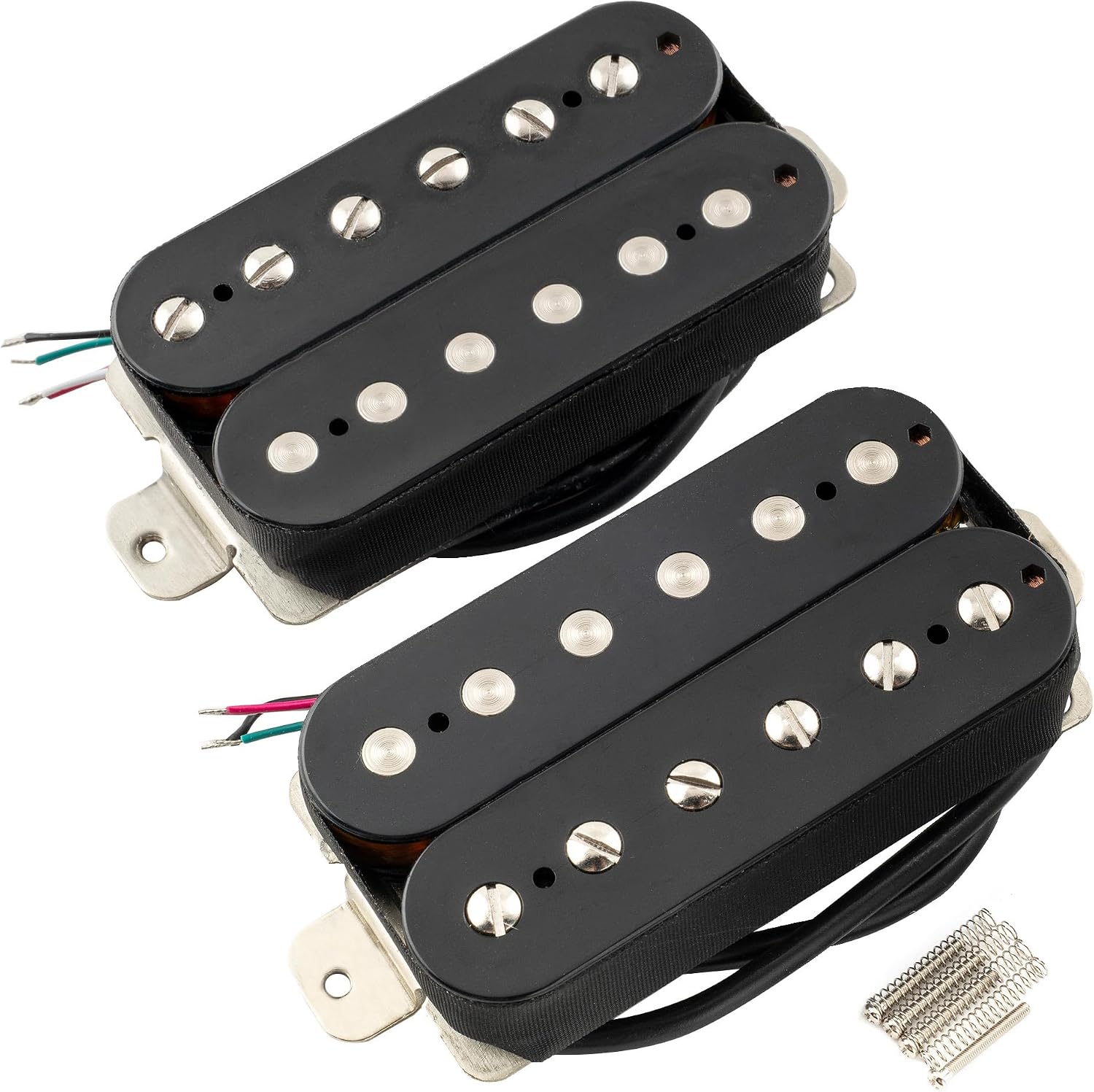 Musiclily Pro LP-OBLA Alnico 5 Uncovered Humbucker Neck Bridge Pickups Set 7.5K8.8K for Electric Guitar, Black