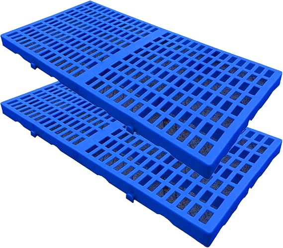 Plastic Pallets, Breathable Moisture-Proof Floor Mat, HDPE Lightweight Article Racks, Water Proof Storage Grid Pad, Ventilation Nestable Grid Floor Pallet,2 Pcs
