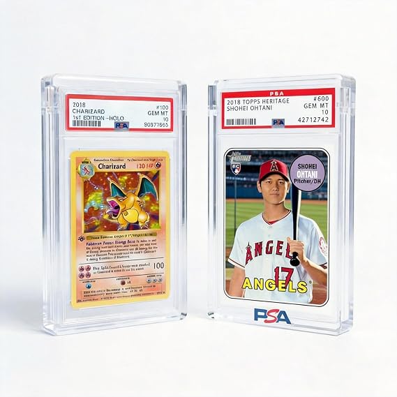 PSA Slab Display Case 1inch Thick Acrylic Graded Card Display Case with Magnetic Lid, Clear Slab Protector Compatible with PSA & CGC, Card Slab Case for Graded Cards