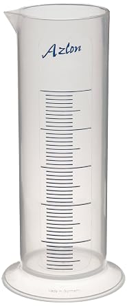 Azlon 537835-0100 Polypropylene Short Form Graduated Cylinder with Printed Graduations, 100mL Capacity (Case of 5)