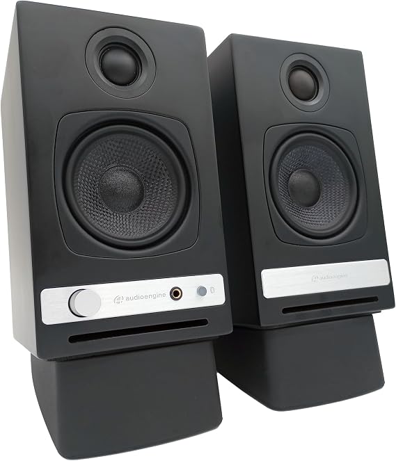 Audioengine A2 HD (HD3) Black Powered Bluetooth Desktop Speakers and DS1 Stands