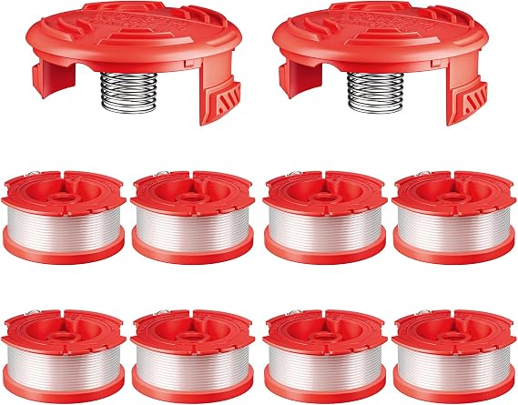 10 Pcs CMZST0653 Weed Eater Strings Compatible with Craftsman Weed Eater CMCST900, CMESTA900, CMESTE920, CMCST98020, 8 Pcs 0.065 Spools, 2 Pcs CMZST120SC Caps and 2 Pcs Springs
