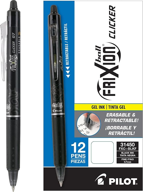 PILOT, Fine Point Pens 0.7 mm, Pack of 12, Black