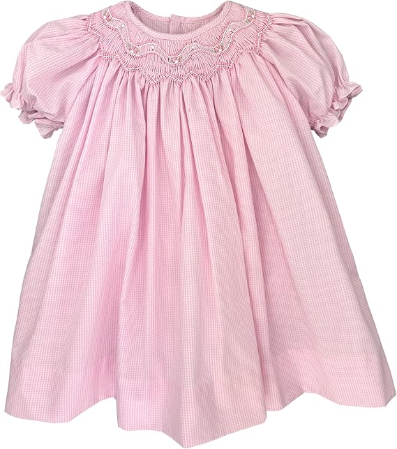 Petit Ami Baby Girls' Bishop Zig-Zag Smocked Dress