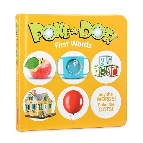 Melissa & Doug Poke-a-Dot First Words, Interactive Popping Board Book | Features Satisfying Clicks & Pops, Encourages Language Development, Builds Fine Motor Skills, Sensory Toy Gift Ages 1+