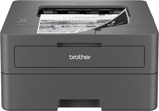 Brother Monochrome Laser Printer with 32 PPM Speed and Automatic 2-Sided Printing for Home Office, Fast Black and White Output, Compact Design with 250-Sheet Capacity HL-L2400D